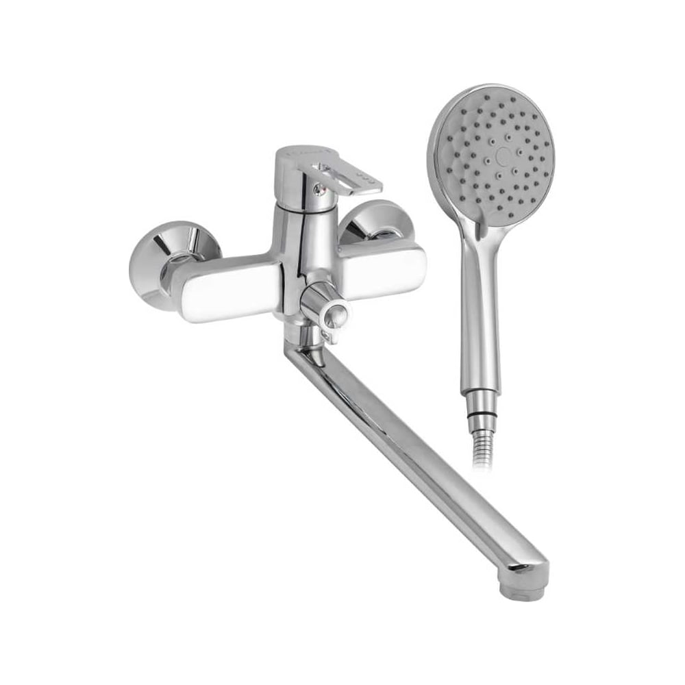 Изображение товара Смеситель для ванны САНАКС КОНСУЛ, длинный излив, с дивертором на корпусе, ручка с прорезью, хром 4970