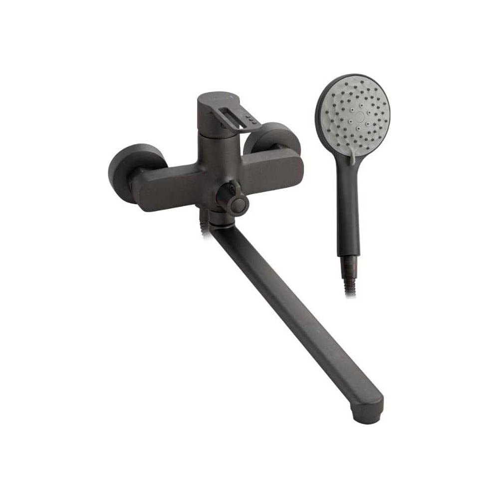 Изображение товара Смеситель для ванны САНАКС КОНСУЛ, длинный излив, с дивертором на корпусе, ручка с прорезью, графит 8970 Изображение товара Смеситель для ванны САНАКС КОНСУЛ, длинный излив, с дивертором на корпусе, ручка с прорезью, графит 8970