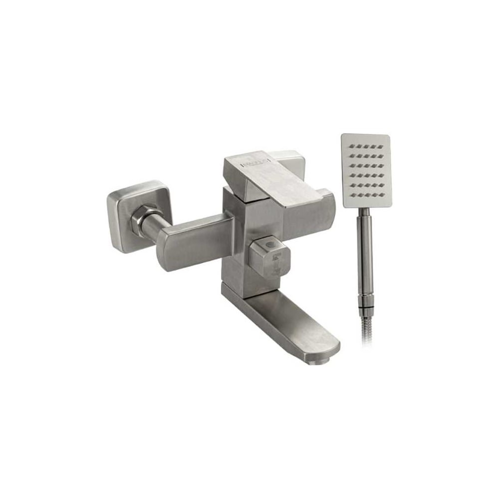 Изображение товара Смеситель для ванны САНАКС МАГНУС короткий излив, квадратный корпус, из нержавеющей стали марки 304, сатин 9226