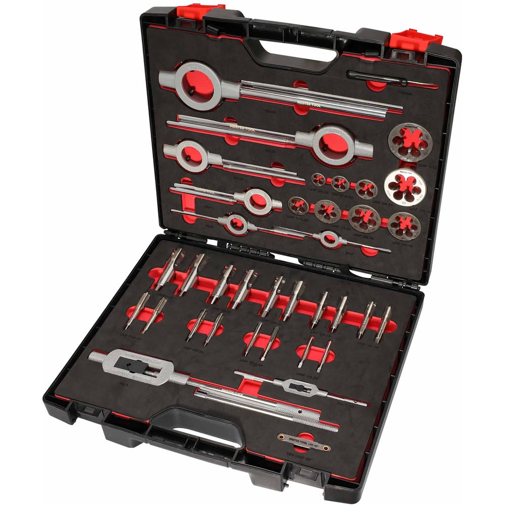 Изображение товара Набор метчиков и плашек MASTER-TOOL UNF 1/4 -1.0 HSS-G 37пр 1014901010006