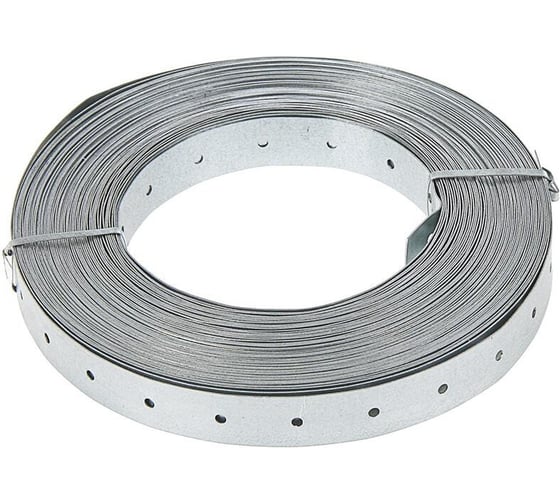 Изображение товара Лента перфорированная ARNO INDUSTRIES 20х0 25м. прямая для крепления и монтажа, 5 мм толщина 0, 55 мм сталь оцинкованная AJМ00020053О599