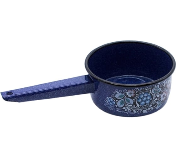 Изображение товара Ковш СТАЛЬЭМАЛЬ Голубика эмаль 1.0 л синий с зерном ПС6936