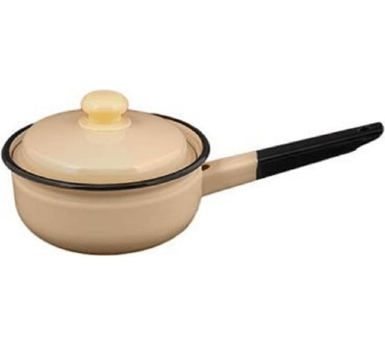 Изображение товара Ковш Сибирские товары эмаль 1.5 л с крышкой светлый ДП15012