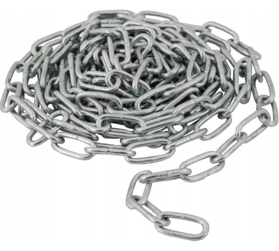 Изображение товара Цепь длиннозвенная ARNO INDUSTRIES 6 мм 1 шт. для подвеса и крепления DIN 5685C. оцинкованная AFN300600035007