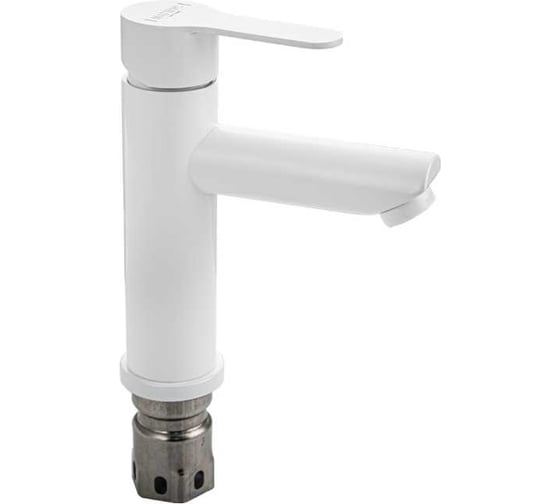 Изображение товара Смеситель на раковину САНАКС МАГНУС литой корпус белого цвета, из нержавеющей стали марки 201 9450