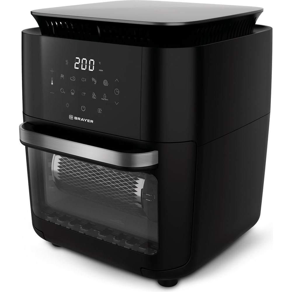 Изображение товара Аэрогриль BRAYER 2053BR 1800 Вт, 12 л, t. 200С, вертел, шашлык, аэрофри, LED-дисплей, 10 программ BR2053