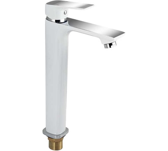 Изображение товара Смеситель на раковину САНАКС МАГНУС литой корпус, цвет белый с хромом 8406