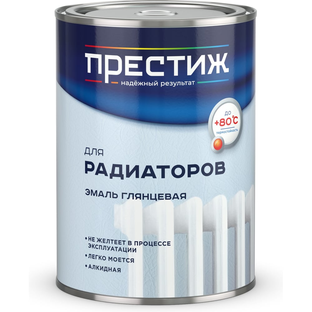 Изображение товара Эмаль для радиаторов Престиж алкидная, глянцевая, белая, 0,9 кг 273466 Изображение товара Эмаль для радиаторов Престиж алкидная, глянцевая, белая, 0,9 кг 273466