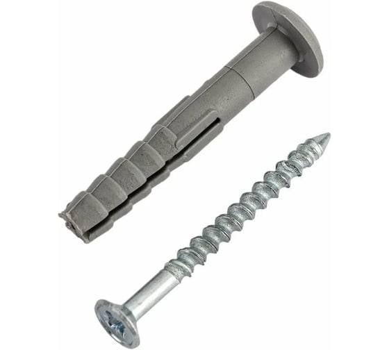 Изображение товара Дюбель ARNO INDUSTRIES НП 6х80 70 шт. с шурупом гриб для крепления в стене первичный пластик натуральный AG1500608061440