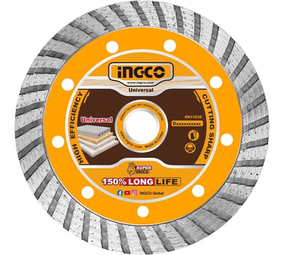 Изображение товара Диск алмазный INGCO TURBO 180 мм INDUSTRIAL DMD031801