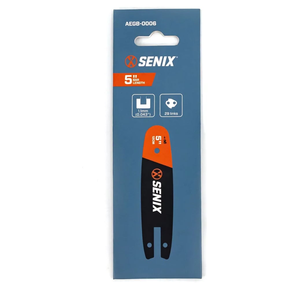 Изображение товара Шина пильная SENIX 5” (12 см), шаг 0.3”, паз 1.1 мм, 29 звеньев AEGB-0006 Изображение товара Шина пильная SENIX 5” (12 см), шаг 0.3”, паз 1.1 мм, 29 звеньев AEGB-0006