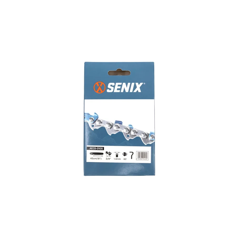 Изображение товара Цепь пильная SENIX 18” (45 см), шаг 3/8”, паз 1.3 мм, 62 звена AECS-0105