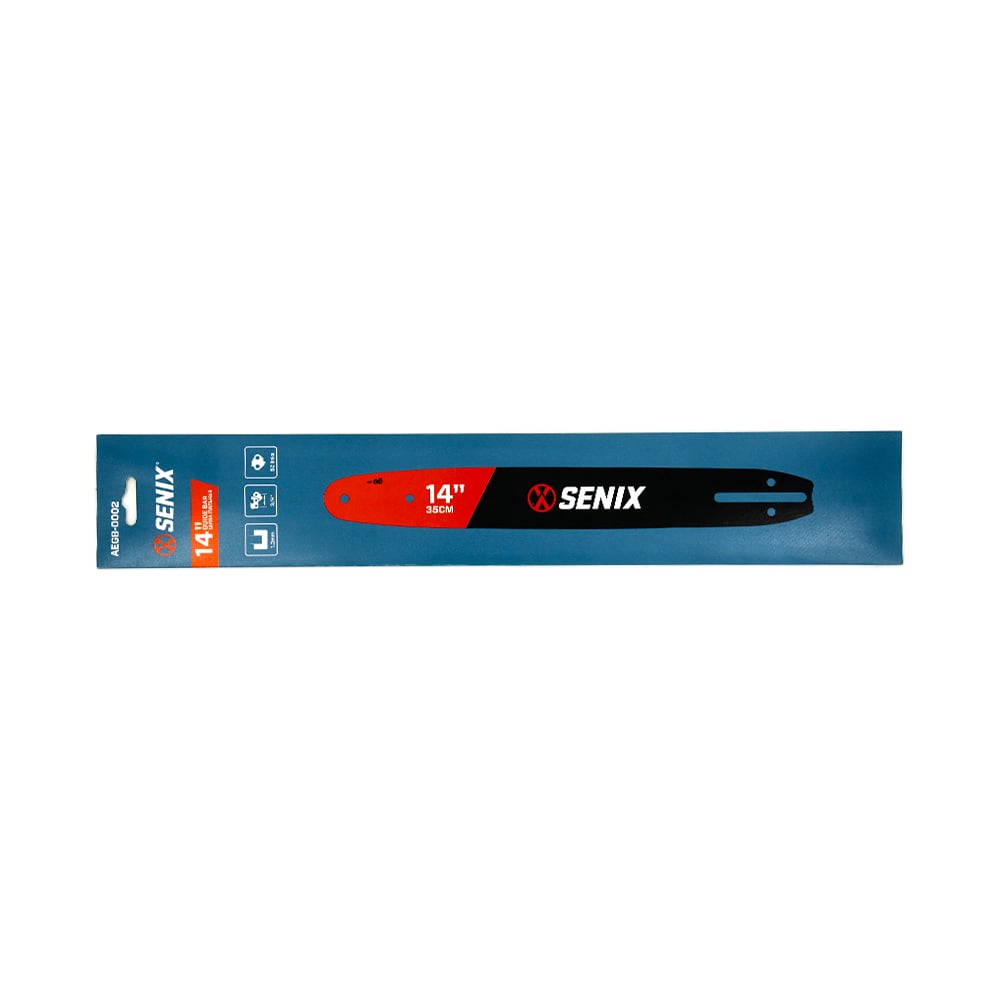 Изображение товара Шина пильная SENIX 14” (35 см), шаг 3/8”, паз 1.3 мм, 52 звена AEGB-0002 Изображение товара Шина пильная SENIX 14” (35 см), шаг 3/8”, паз 1.3 мм, 52 звена AEGB-0002