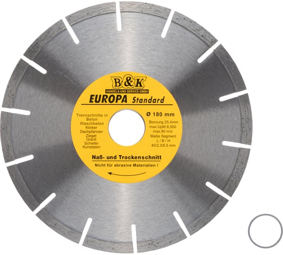 Изображение товара Диск алмазный отрезной сегментный универсальный TORGWIN 180х22.2/10х1.6мм Best for Metal Universal S84605