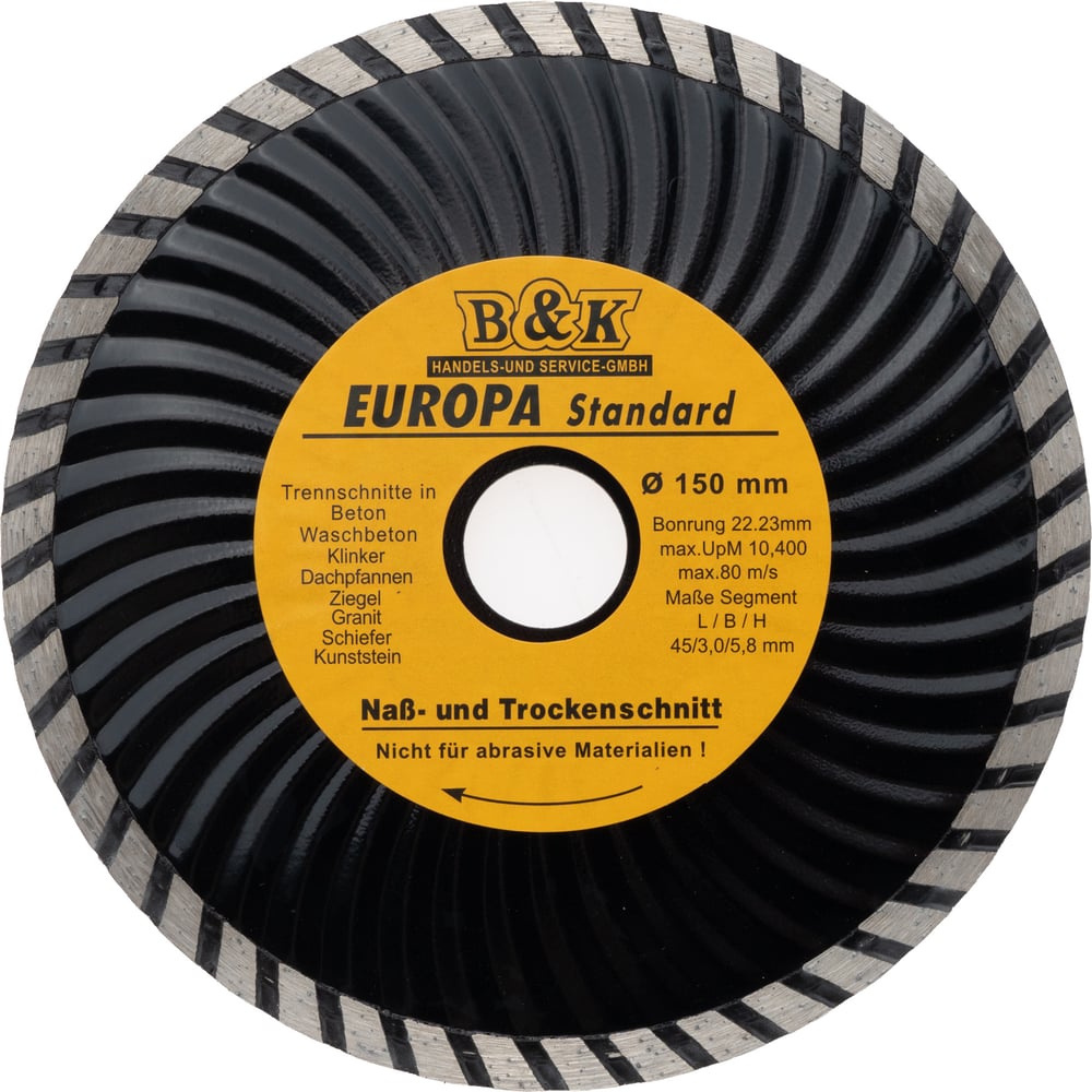 Изображение товара Диск алмазный отрезной сплошной TORGWIN Турбо-волна по бетону и камню 180х22.2/7х2.6мм Сold press Standard S91338