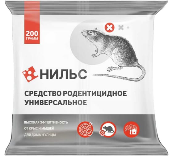 Изображение товара Средство от крыс и мышей INTERFIX НИЛЬС, 100г, пакет 429