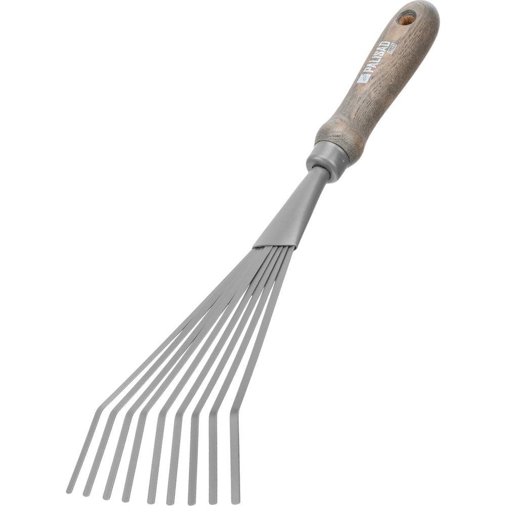 Изображение товара Грабли веерные девятизубые PALISAD 145х365 мм, стальные, рукоятка из ясеня, LUXE 62643