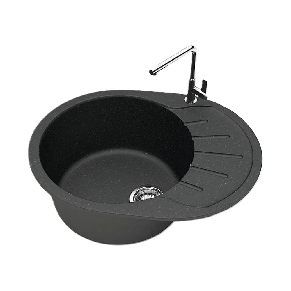 Изображение товара Мойка кухонная Maretti MR575 Kitchen - овальная черная, искусственный камень