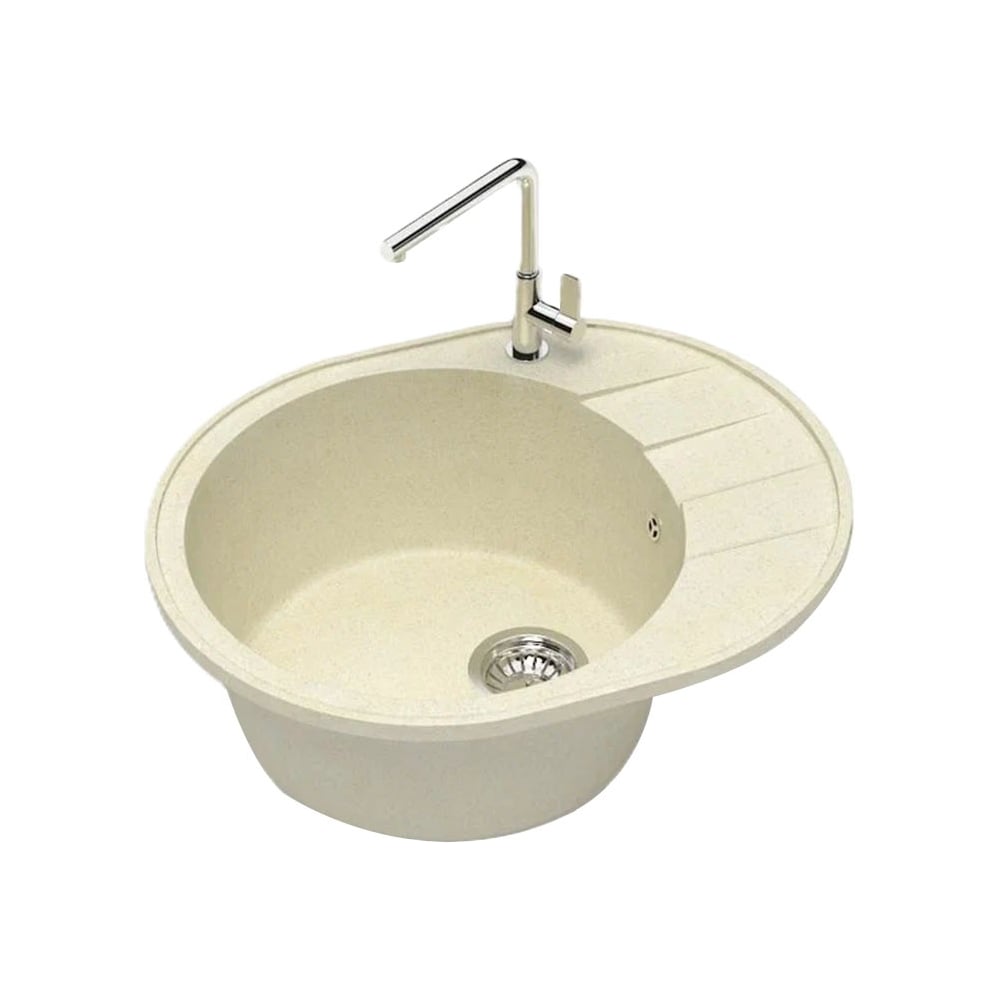 Изображение товара Мойка Maretti Kitchen MR615-BE — овальная 1 чаша, искусственный камень, матовая поверхность Изображение товара Мойка Maretti Kitchen MR615-BE — овальная 1 чаша, искусственный камень, матовая поверхность