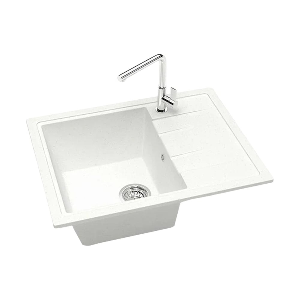 Изображение товара Мойка Maretti Kitchen FL575 белая, прямоугольная, 1 чаша, 470x575 мм