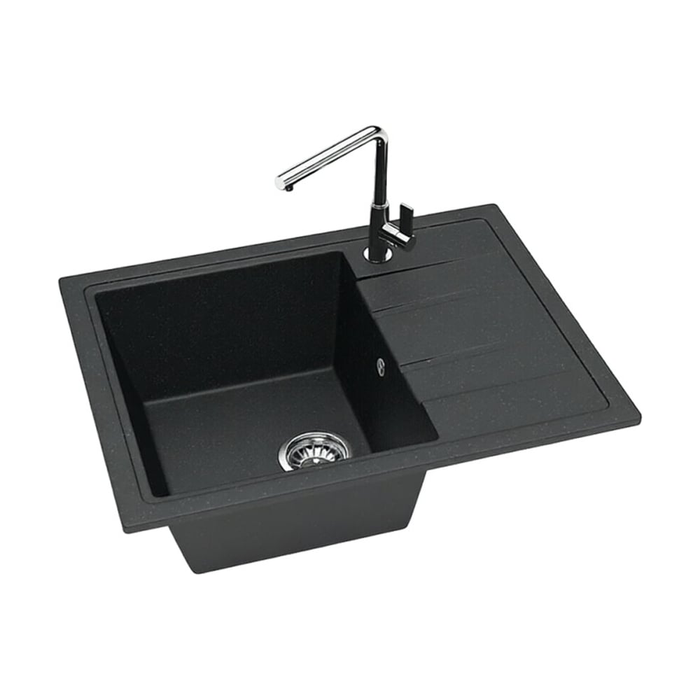 Изображение товара Кухонная мойка Maretti Kitchen FL575-блестящий черный Изображение товара Кухонная мойка Maretti Kitchen FL575-блестящий черный