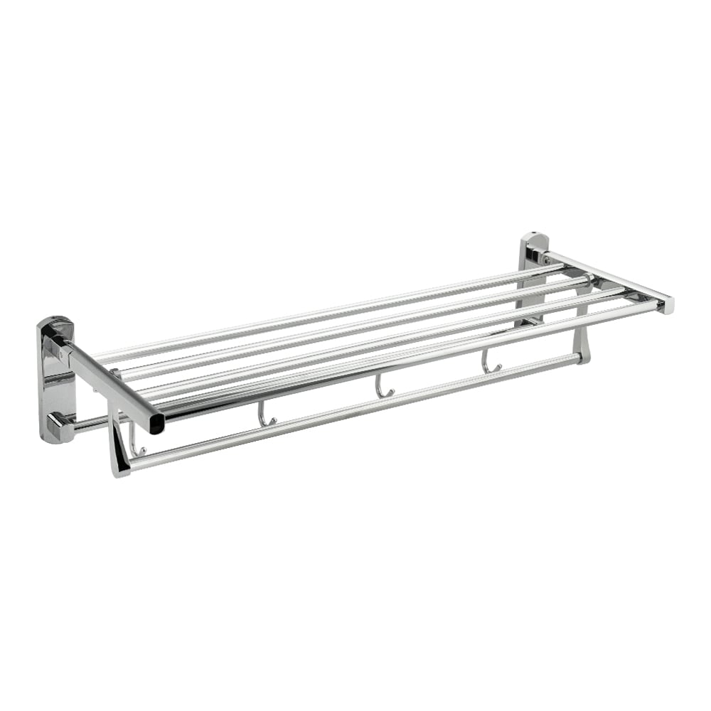 Изображение товара Полка GFmark ТИТАН для полотенец с опорой двойная, складная, хром