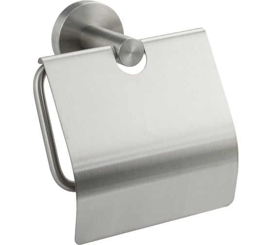 Изображение товара Держатель туалетной бумаги с экраном GFmark из нержавеющей стали, с круглым основанием, цвет сатин 80003