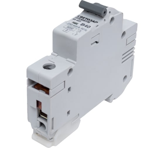 Изображение товара Автоматический выключатель СВЕТОЗАР ПРЕМИУМ 1п, 40 A, B, 6 кА, 230/400 В SV-49011-40-B