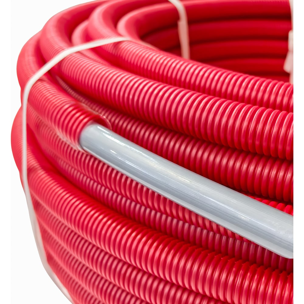 Изображение товара Труба RTP PEX-a, SDR7,4 d20x2,8 (100м) с антидиффузионным слоем EVOH в гофре красного цвета 51498