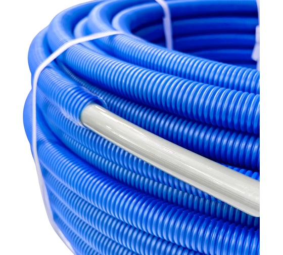 Изображение товара Труба RTP PEX-a, SDR7,4 d25x3,5 (50м) с антидиффузионным слоем EVOH в гофре синего цвета 51503