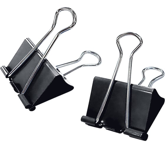 Изображение товара Зажимы для бумаг Staff ECO, комплект 12 шт, 25 мм, на 100 листов, черные, картонная коробка, 274032