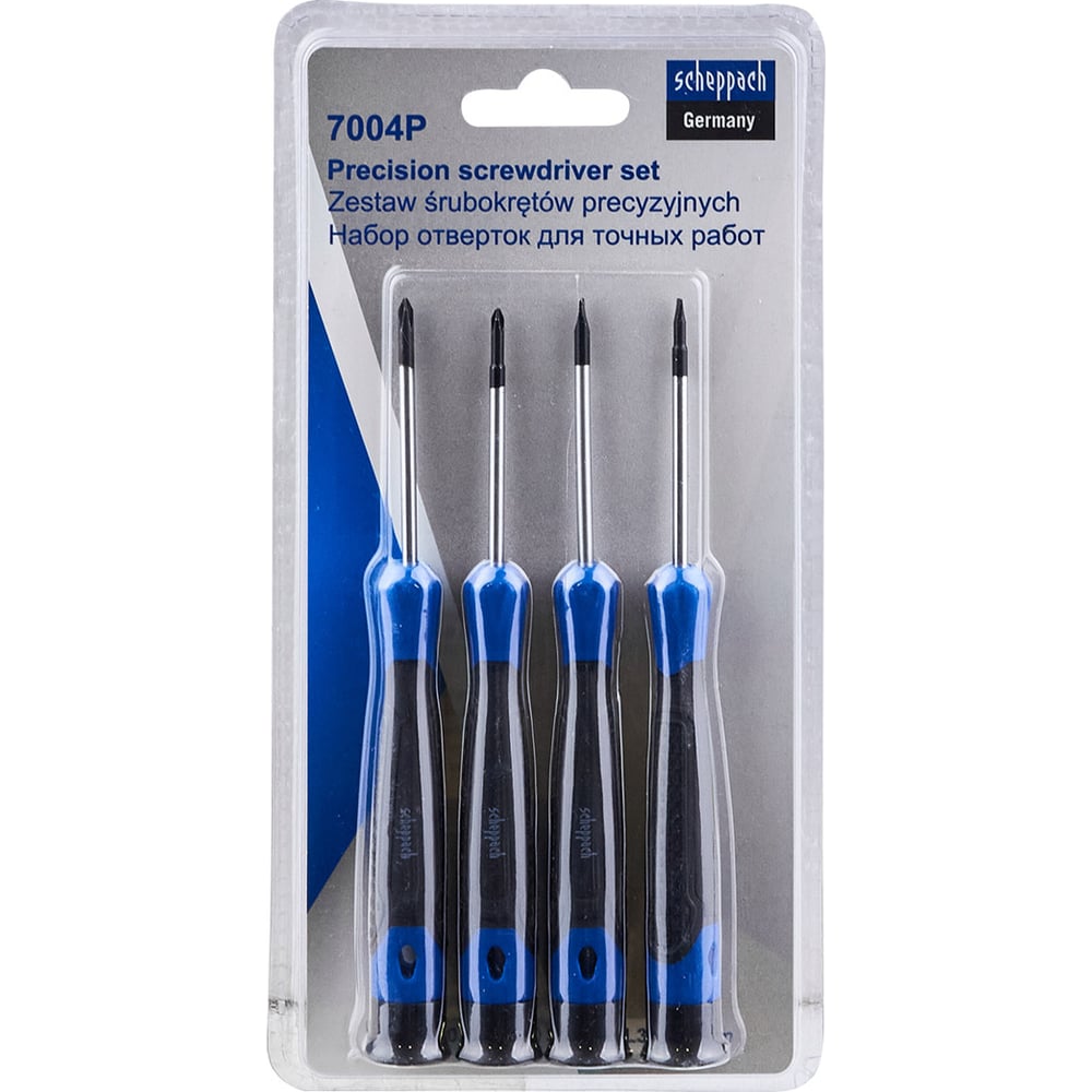 Изображение товара Отвертки для точных работ Scheppach набор 4пр. Sch-7004P(66023)