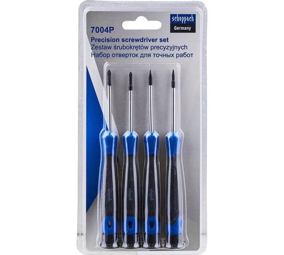Изображение товара Отвертки для точных работ Scheppach набор 4пр. Sch-7004P(66023)