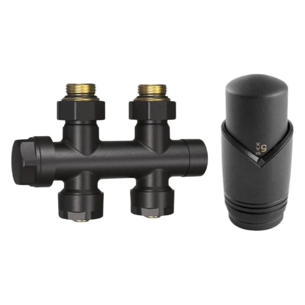 Изображение товара Термостатический комплект VIVALDO SITRV-AT прямой антрацит