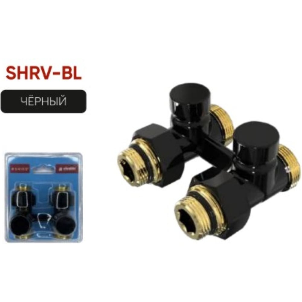 Изображение товара Узел подключения для радиатора VIVALDO черный, прямой, мультифлекс 50 мм, 3/4 НГ (1/2 НР) х 3/4 НР SHRV-BL