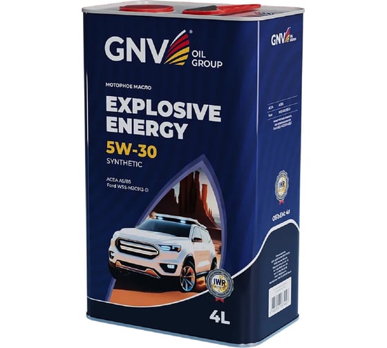 Изображение товара Моторное масло GNV EXPLOSIVE ENERGY SYNTHETIC 5w-30, ACEA A5/B5, 4 л GEE101045304012050004