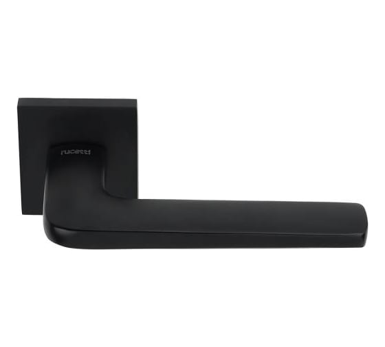 Изображение товара Ручка дверная RUCETTI RAP 35 SLIM-S BL, на квадратной розетке 6 мм, цвет - черный 9020342