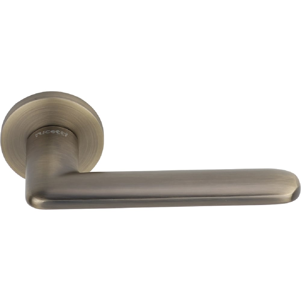 Изображение товара Ручка дверная RUCETTI RAP 33 SLIM-R AB, на круглой розетке 6 мм, цвет - античная бронза 9020337