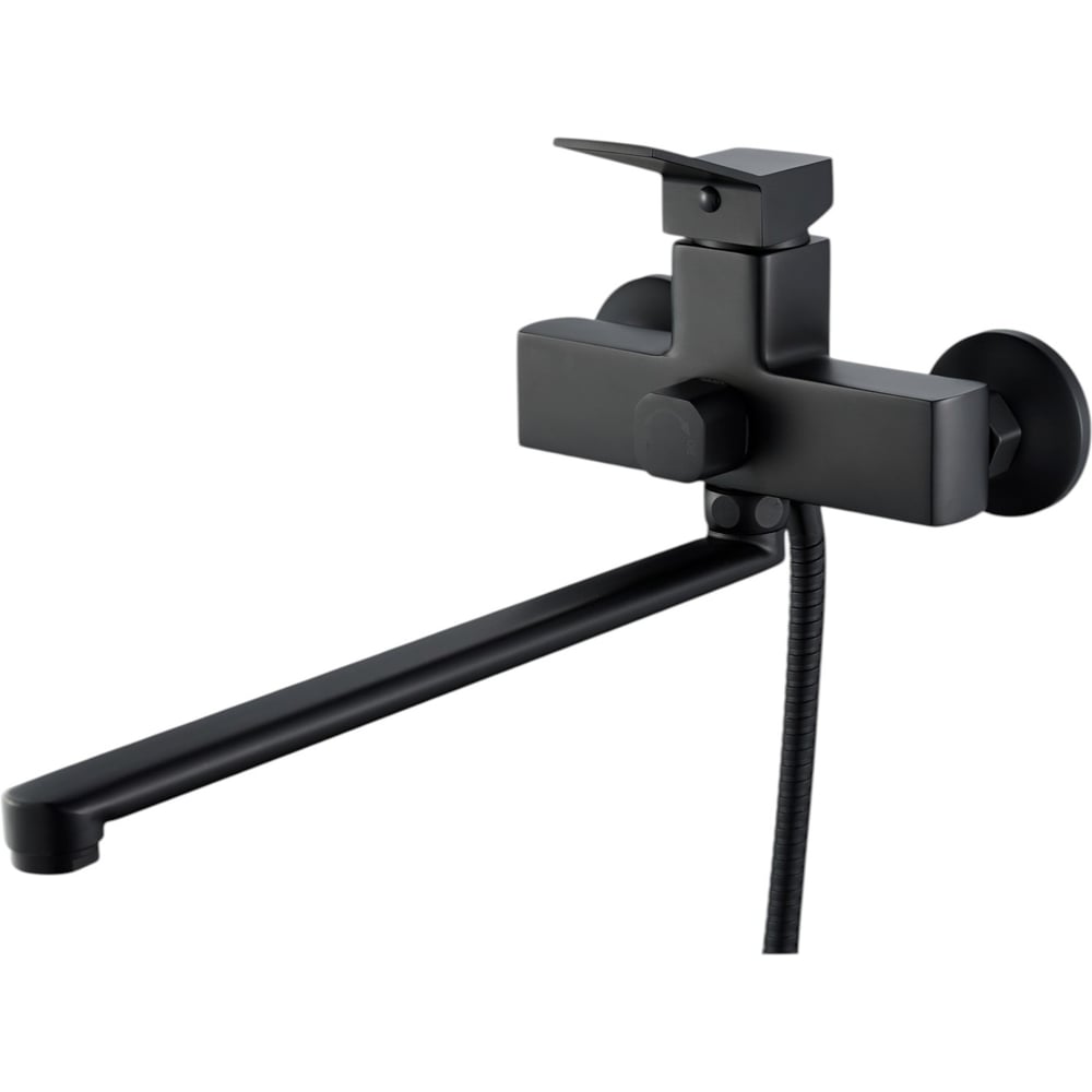 Изображение товара Смеситель для ванны ALOUTE с длинным плоским изливом 33 см, черный, материал алюминиевый сплав A1263H