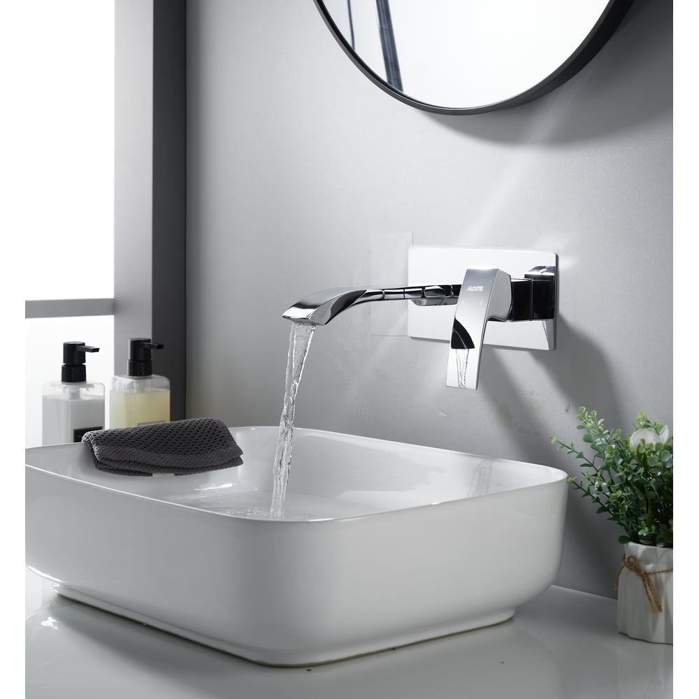 Изображение товара Смеситель встраиваемый для раковины ALOUTE водопад /скрытый монтаж выполнен из эко-алюминия, цвет Хром A1121