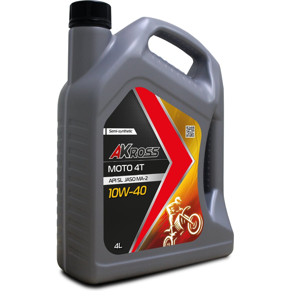 Изображение товара Масло моторное п/синт AKross MOTO 4T 10W-40 4л AKS0002M4T