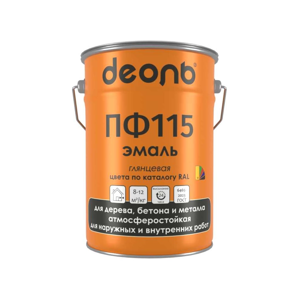 Изображение товара Эмаль Деоль ПФ-115 голубая глянцевая, RAL5015, 22 кг