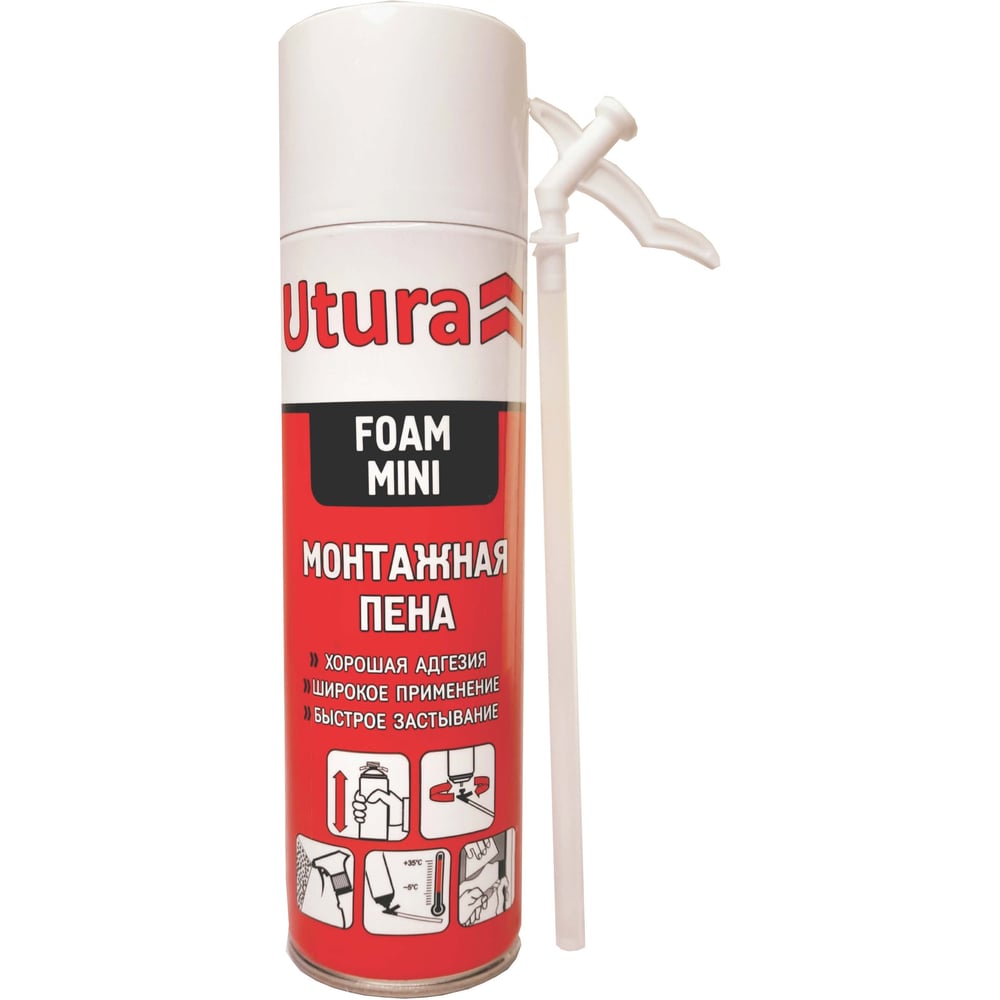Изображение товара Пена Utura БЫТОВАЯ 12 штук — бытовая монтажная пена 340 мл
