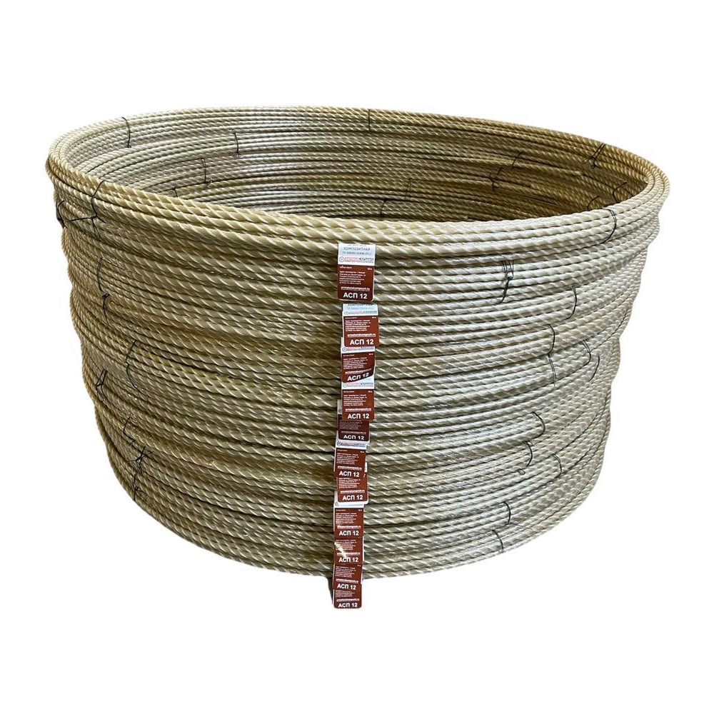 Изображение товара Арматура стеклопластиковая композитная Арматура Композит АСП-12 ТУ бухта 50 м желтая 4660228921479