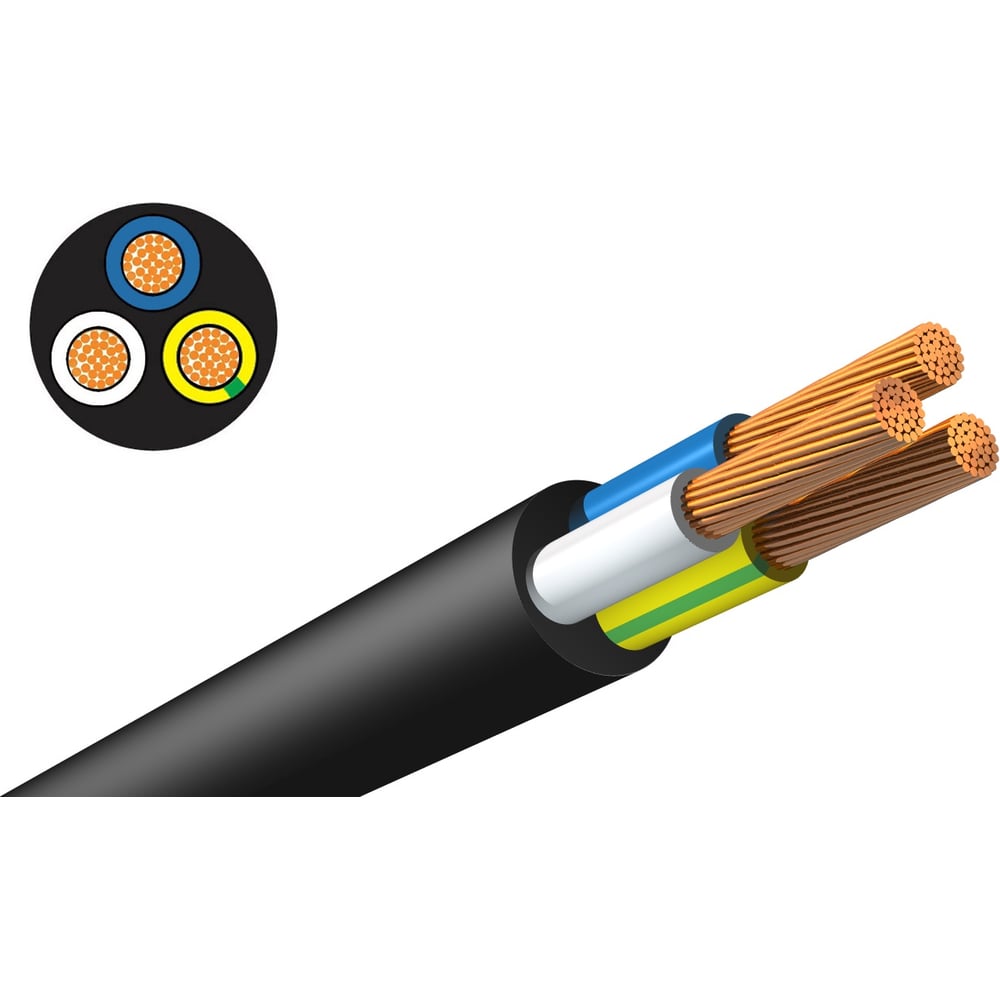 Изображение товара Кабель KNS КГтп-ХЛ 3х1, 5 ГОСТ - гибкий и выдерживает низкие температуры