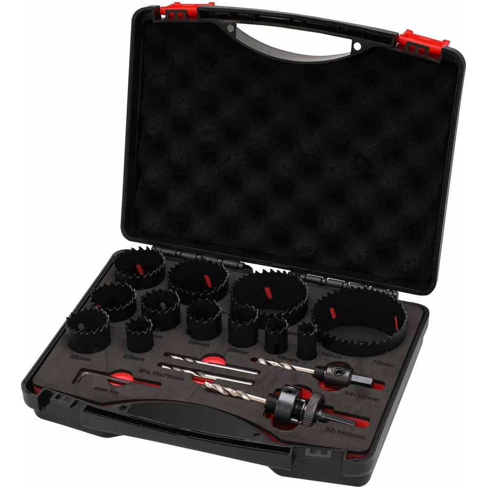 Изображение товара Набор коронок MASTER-TOOL Bi-metall 16-76мм HSSE-Co8 17пр 1014301010012