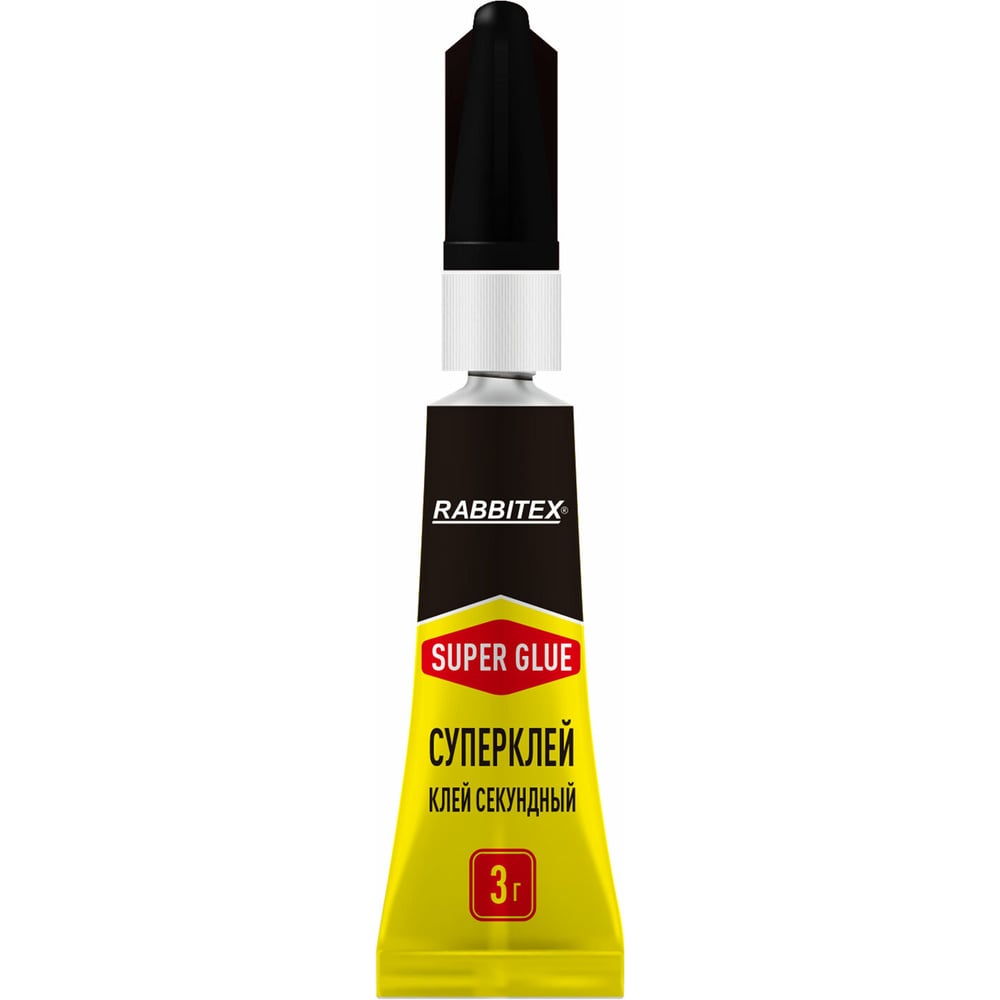 Изображение товара Клей секундный RABBITEX УЛЬТРАПРОЧНЫЙ блистер 3 г 609811