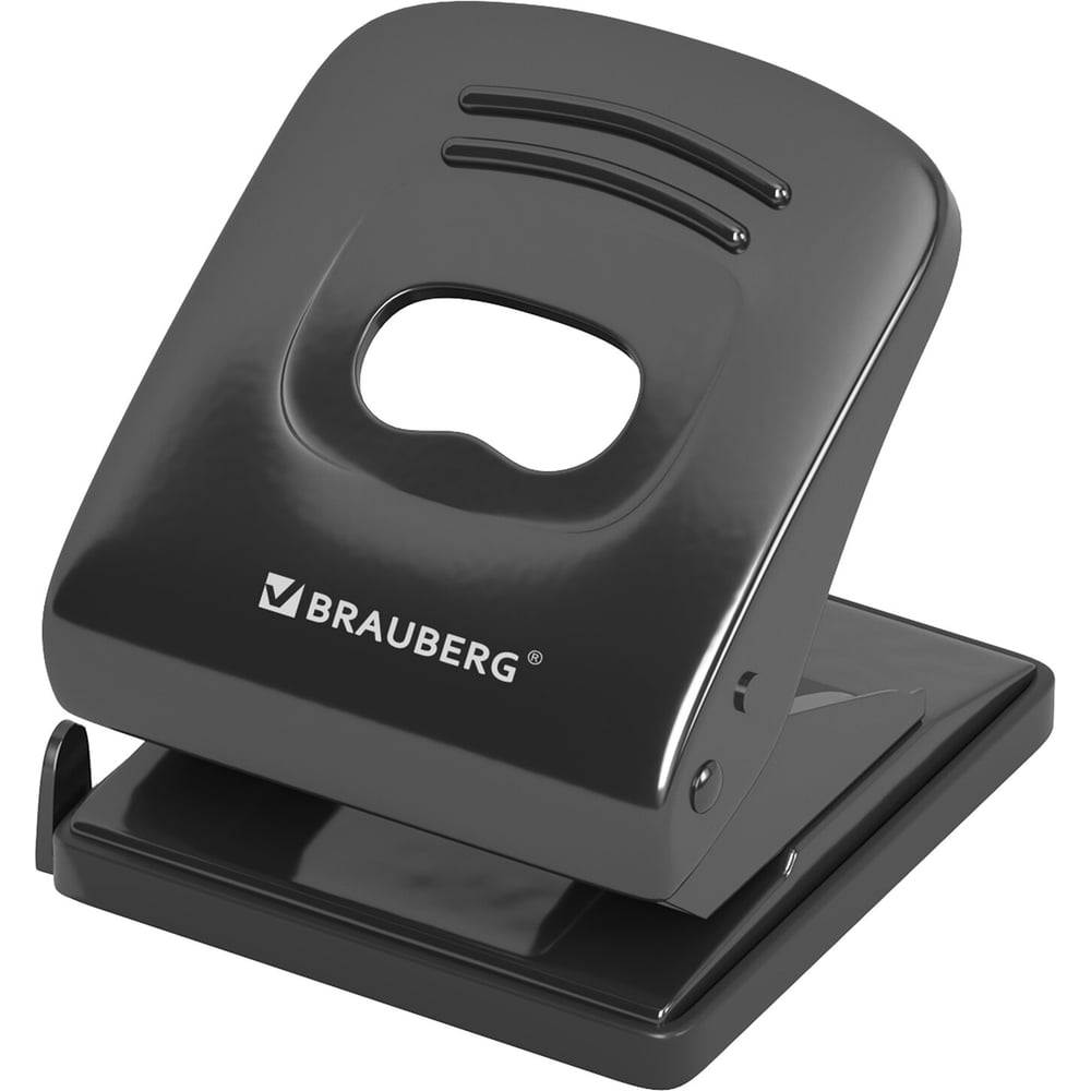 Изображение товара Дырокол металлический BRAUBERG Office style, до 30 листов, черный, 273954