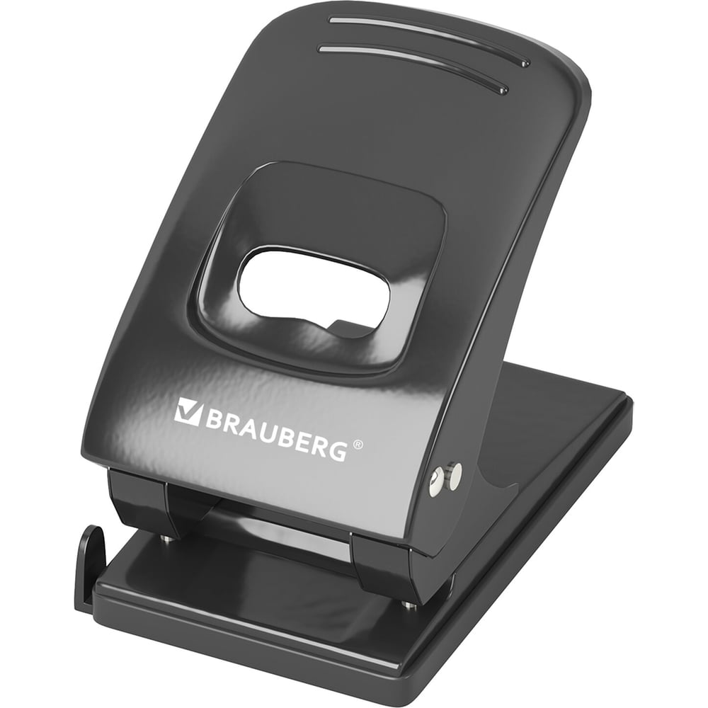 Изображение товара Дырокол металлический BRAUBERG Office style, до 60 листов, черный, 273956