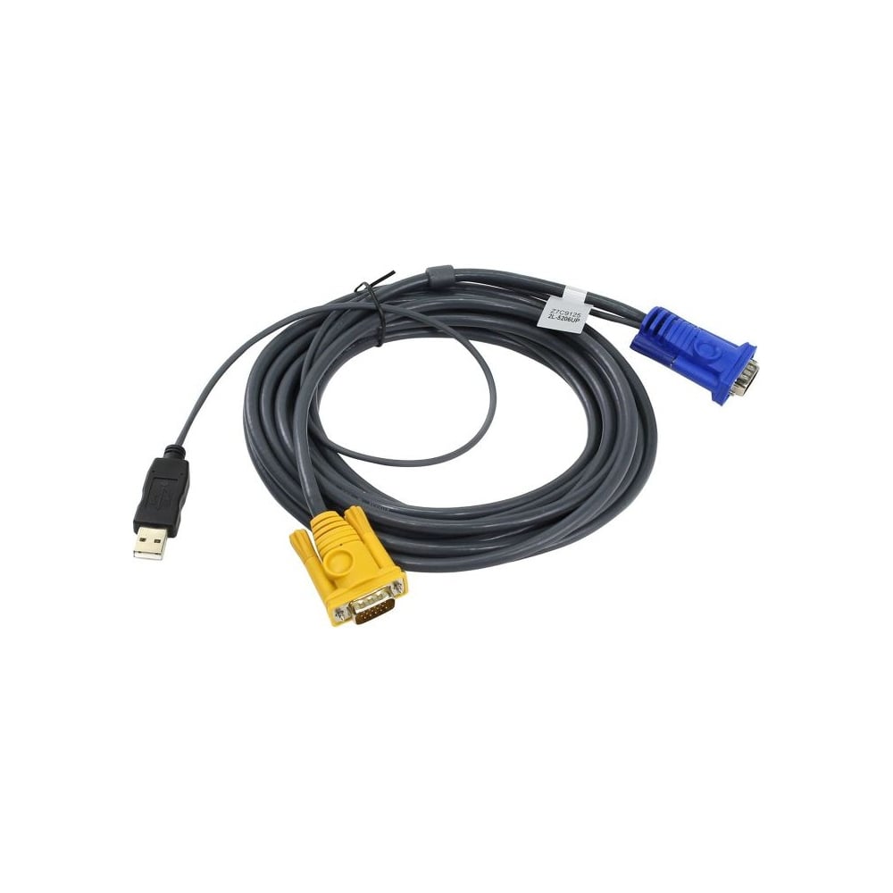 Изображение товара Кабель ATEN монитор+клавиатура+мышь USB, SPHD15= HD DB15+USB A-Тип, Male-2xMale, 8+4 проводов, опрессованный, 6 м, черный 2L-5206UP
